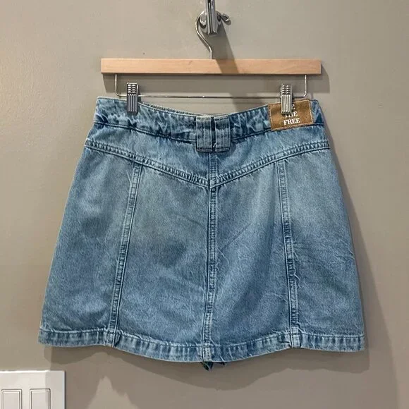 Free People Light Blue Denim Skort - Picture 8 of 16